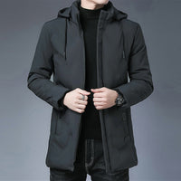 Herren Langarm Kapuzenjacke mit Taschen - Grau