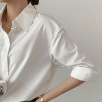 Damen Stilvolle Oversized Bluse Nord Taschen - Weiß