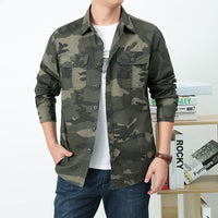Herren Utility-Hemdjacke mit Klappbrusttaschen und geradem Schnitt - Olivgrün