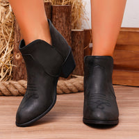 Damen Stiefeletten mit Blockabsatz und bequemer Passform - Schwarz