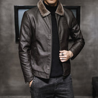 Herren Langarm-Jacke mit Taschen - Kaffee Braun