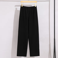 Damen Weite High‑Waist Komforthose mit elastischem Bund und geradem Bein Nord Taschen - Schwarze Hose