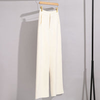 Damen High-Waist Palazzo-Hose mit weitem Bein und schlichter Bundverarbeitung Nord Taschen - Cremeweiß