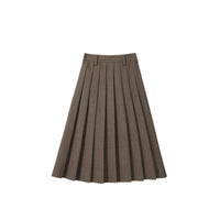 Damen Plissierter Midi-Rock Nord Taschen - Braun