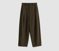 Damen Weit geschnittene High-Waist Anzughose Nord Taschen - Dunkelbraun