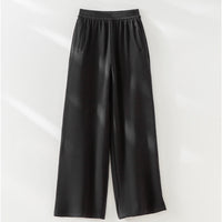 Damen weite Lounge-Hose mit elastischem Bund und Eingrifftaschen Nord Taschen - Schwarze Hose
