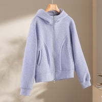 Damen Relaxed-Fleece-Hose mit hoher Taille, Tunnelzug und dekorativer Seitennaht Nord Taschen - Sternenlila Oberteil