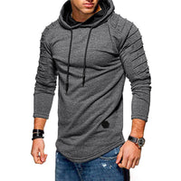 Herren Longline-Hoodie mit Kordelzug und langen Ärmeln - Grau