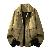 Herren Field-Bomberjacke mit Pattentaschen und Rippbündchen - Khaki