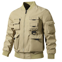 Herren Bomberjacke mit modularen Taschen und D-Ring-Details - Khaki