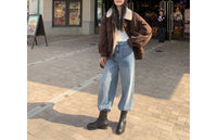 Damen Übergangsjacke mit Kunstfellkragen Nord Taschen - Braun