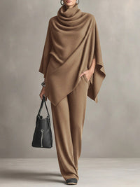 Amelie | Elegantes drapiertes Zweiteiler-Set - Khaki