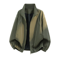 Herren Oversize-Leichtblouson mit Stehkragen und elastischem Saum - Olivgrün