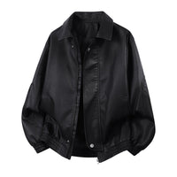 Herren Oversize-Blouson mit elastischem Saum und verdecktem Reißverschluss - Schwarz