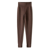Damen Hochtaillierte Feinstrick-Leggings mit nahtlosem Komfortbund Nord Taschen - Braun