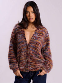 Damen Oversized Langarmpullover - Burgunder