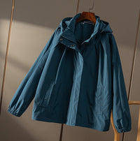 Damen Wasserdichte Übergangsjacke Nord Taschen - Blau
