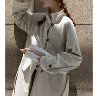 Damen Urbaner Trenchcoat Nord Taschen - Aprikosengrau