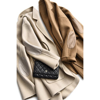 Damen Oversized Wolljacke Nord Taschen - Beige