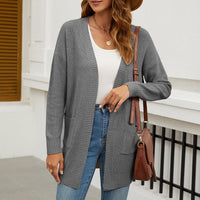 HANAE –  Long-cardigan mit retro-flair - Grau