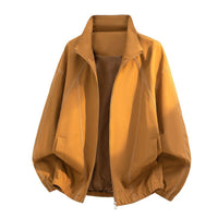 Herren Oversize-Leichtblouson mit Stehkragen und elastischem Saum - Karamell