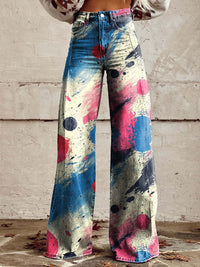 Elena | Bequeme Damenhose mit weitem Streifen Design - Mehrfarbig 3