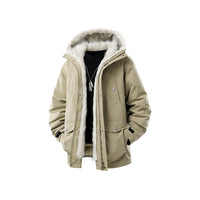 Herren Gefütterte Winterparka mit Kunstfellkapuze und Thermofutter, wind- und wasserabweisend Nord Taschen - Khaki
