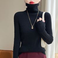 Damen Slim Fit Rollkragenpullover - Klassisches Schwarz