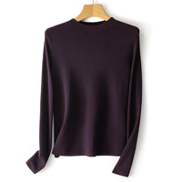 Damen Feinstrick-Pullover mit kurzem Stehkragen und schmaler Silhouette Nord Taschen - Purpurrot