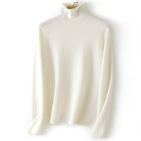 Damen Feinstrick Rollkragenpullover aus Kaschmirmischung leicht oversized Nord Taschen - Perlglanzweiß