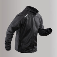 Herren Atmungsaktive und Wasserdichte Laufjacke - Schwarz