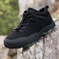Herren Atmungsaktive Trail-Schuhe mit flexiblem Schnürsystem - Schwarz