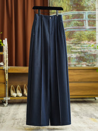 Damen Weit geschnittene Hochbundjeans Nord Taschen - Blau