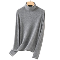 Damen Feiner Rollkragenpullover aus ultraleichtem Feinstrick mit schlanker Silhouette Nord Taschen - Koreanisches Grau