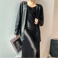 Damen Satin Robe Nord Taschen - Schwarz