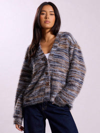 Damen Oversized Langarmpullover - Grau