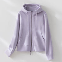 Damen Kapuzen-Performance-Zipjacke mit Reißverschluss und seitlichen Eingriffstaschen Nord Taschen - Violettes Oberteil