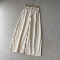 Damen Weite Leinenhose Nord Taschen 1789268742 - Beige
