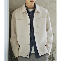 Herren Boxy-Hemdjacke mit großformatigen aufgesetzten Brusttaschen Nord Taschen - Hellbeige