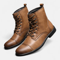 Stilvolle Herrenstiefel aus hochwertigem Kunstleder - Braun
