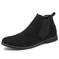 Damen Elegante Veloursleder Chelsea Boots mit elastischen Einsätzen - Schwarz