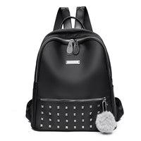 Damen modischer Rucksack mit Nieten und Pom-Pom Nord Taschen - Schwarz