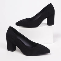 Damen elegante High Heel Pumps mit robustem Blockabsatz Nord Taschen - Schwarz