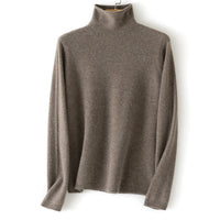 Damen Feinstrick Rollkragenpullover aus Kaschmirmischung leicht oversized Nord Taschen - Herbstlaub-Kamel