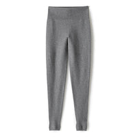 Damen Hochtaillierte Feinstrick-Leggings mit nahtlosem Komfortbund Nord Taschen - Mittelgrau