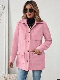 Damen Utility-Jacke mit praktischen Taschen - Rosa