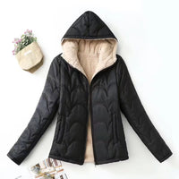 Damen Langarmjacke mit Kapuze und Taschen - Schwarz