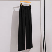 Damen weite Palazzo-Hose mit elastischem Bund und Tunnelzug Nord Taschen - Schwarz ohne Futter