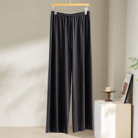 Damen Weite Relax-Hose aus seidigem Modal mit elastischem Bund und Tunnelzug Nord Taschen - Dunkelgrau