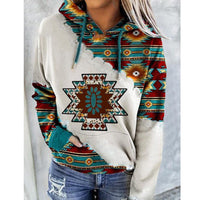 Damen Hoodie mit Kordelzug und Kängurutasche - Weiß B